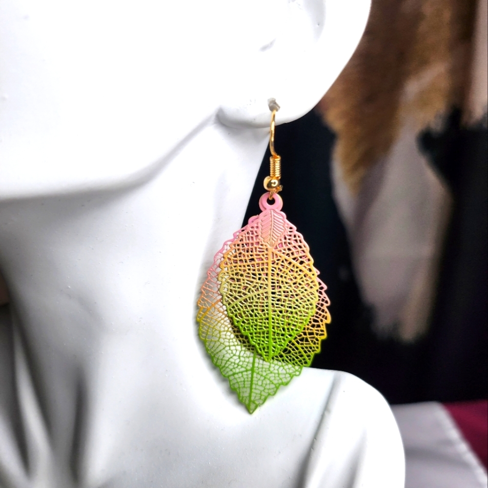 Layered Leaf Earrings